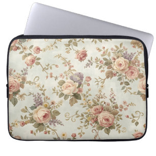 Housse Pour Ordinateur Portable Guirlande vintage de roses romantiques et de fleur