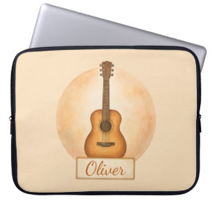 Housse Pour Ordinateur Portable Guitare Acoustique Nom Personnalisé Pour Amateurs 