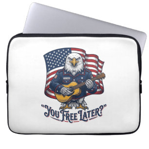 Housse Pour Ordinateur Portable Guitare Vintage Aigle Patriotique