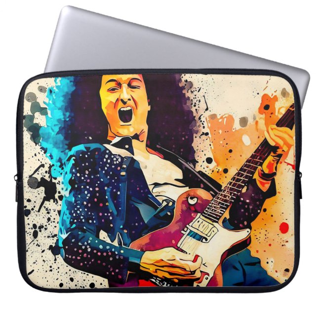 Housse Pour Ordinateur Portable guitariste cool (Devant)