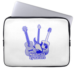 Housse Pour Ordinateur Portable Guitariste par nature. guitare bleu rétro