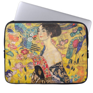 Housse Pour Ordinateur Portable Gustav Klimt - Dame avec ventilateur
