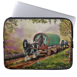 Housse Pour Ordinateur Portable Gypsy Vanner cheval Irish Caravan wagon