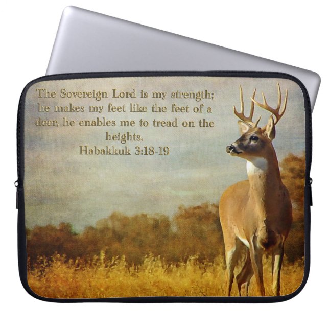 Housse Pour Ordinateur Portable Habakkuk 3:18 Inspirationnel (Devant)