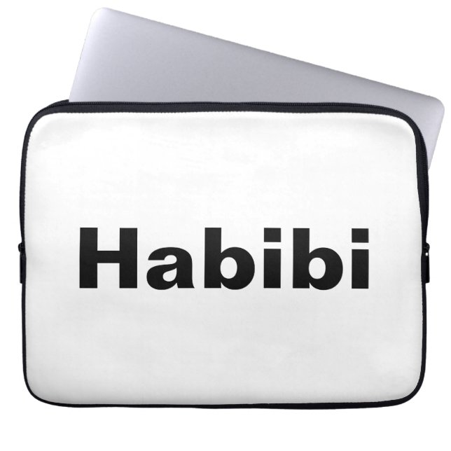 Housse Pour Ordinateur Portable <<Habibi>>. (Devant)