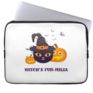 Housse Pour Ordinateur Portable Halloween à fourrure et militaire de sorcière