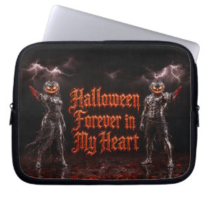 Housse Pour Ordinateur Portable Halloween à jamais dans mon cœur Gothique Citrouil
