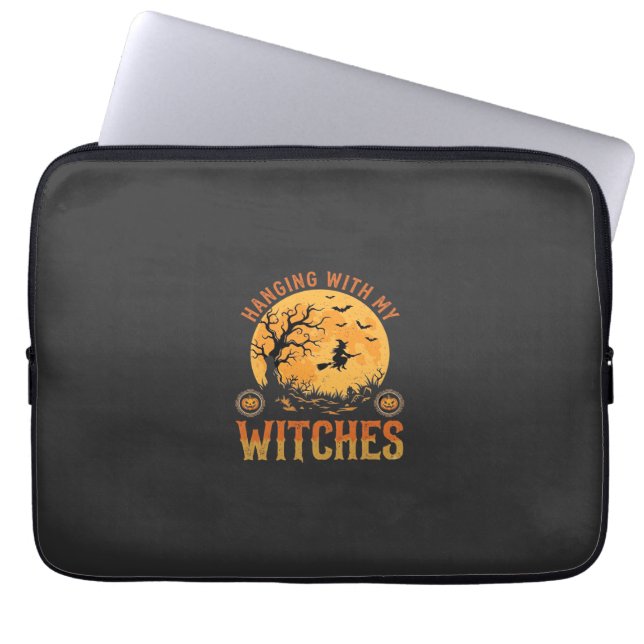 Housse Pour Ordinateur Portable Halloween avec mes sorcières (Devant)