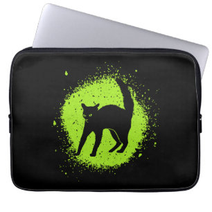 Housse Pour Ordinateur Portable Halloween Chat Noir Superstition Chats Scaredy Cha