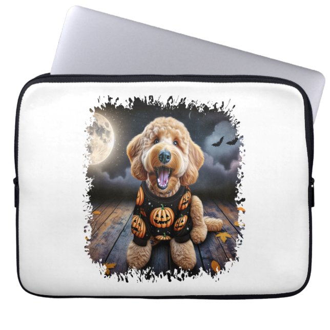 Housse Pour Ordinateur Portable Halloween chien Goldendoodle (Devant)