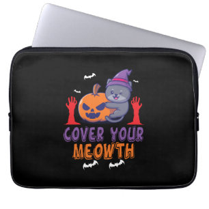 Housse Pour Ordinateur Portable Halloween Couvrez votre Meowday