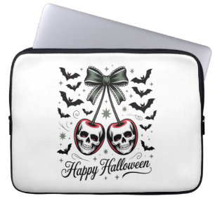 Housse Pour Ordinateur Portable Halloween crâne gothique cerise