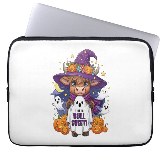 Housse Pour Ordinateur Portable Halloween de la vache des Highlands (Devant)