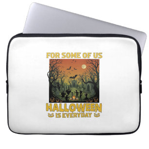 Housse Pour Ordinateur Portable Halloween Est Quotidien Cimetière Zombies Feu De J