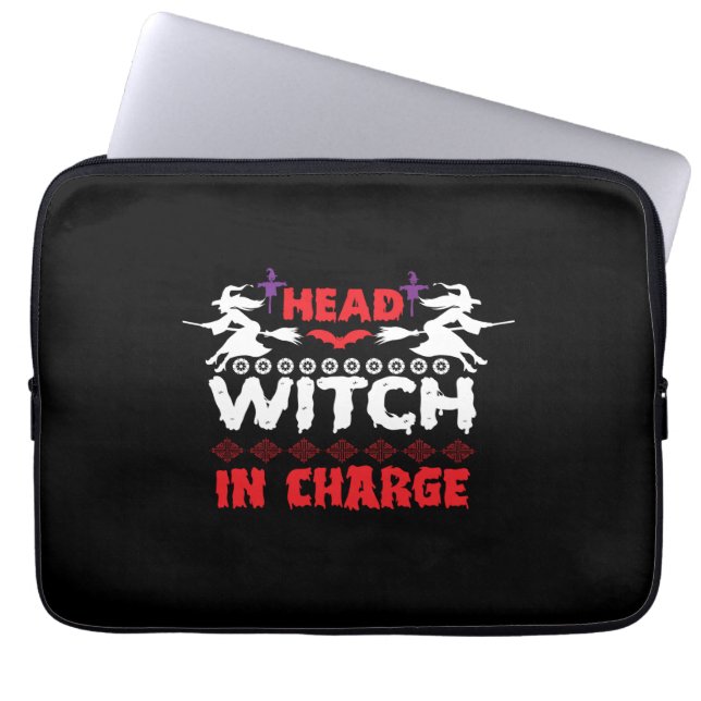 Housse Pour Ordinateur Portable Halloween Head Witch En Charge Anniversaire (Devant)