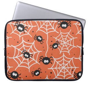 Housse Pour Ordinateur Portable Halloween motif sans couture avec araignées et web