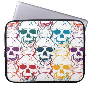 Housse Pour Ordinateur Portable Halloween motif sans couture avec crânes. b coloré