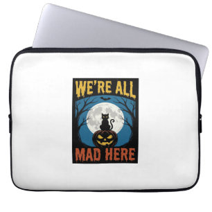 Housse Pour Ordinateur Portable Halloween Nous étions tous fous ici Lune Chat Citr