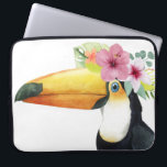 Housse Pour Ordinateur Portable Halo tropical - Toucan<br><div class="desc">Tropical Halo III" par Grace Popp. Comprend un oiseau toucan portant des fleurs.</div>