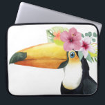 Housse Pour Ordinateur Portable Halo tropical - Toucan<br><div class="desc">Tropical Halo III" par Grace Popp. Comprend un oiseau toucan portant des fleurs.</div>
