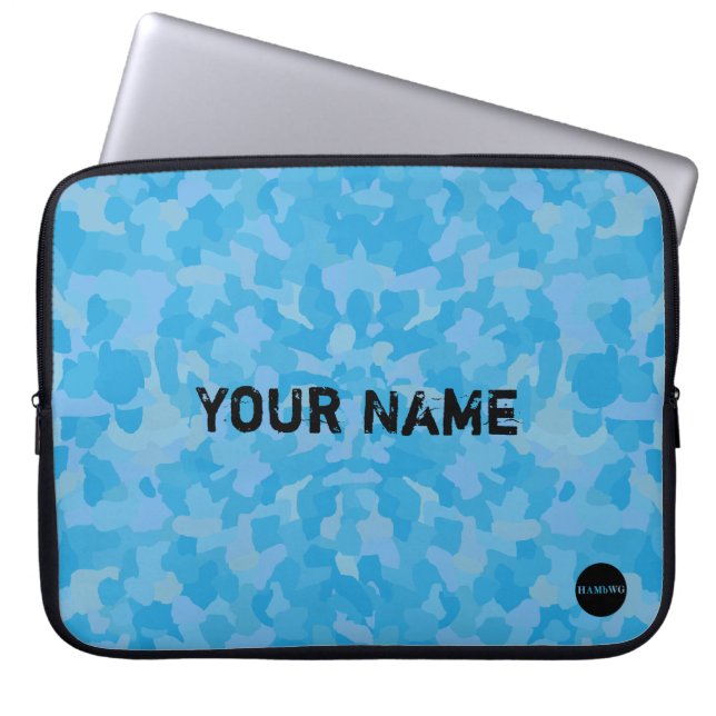 Housse Pour Ordinateur Portable HAMbyWG - Camouflage en bleu ciel (Devant)