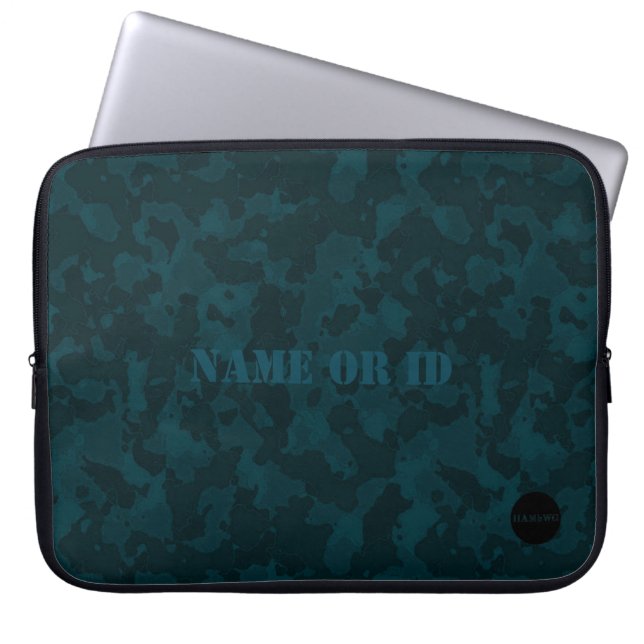 Housse Pour Ordinateur Portable HAMbyWG - Camouflage en bleu-vert sarcelle (Devant)