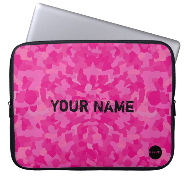 Housse Pour Ordinateur Portable HAMbyWG - Camouflage en rose Sherbert (Devant)