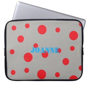Housse Pour Ordinateur Portable HAMbyWG - Points rouges sur fond de couleur quelco