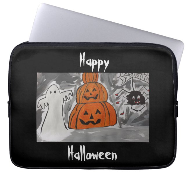 Housse Pour Ordinateur Portable Happy Halloween Portable Sleeve (Devant)