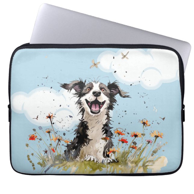 Housse Pour Ordinateur Portable Happy Pup (Devant)
