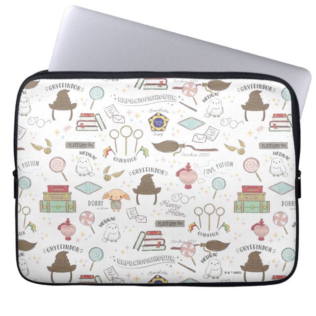 Housse Pour Ordinateur Portable HARRY POTTER™ Tiny Magic Pattern (Devant)