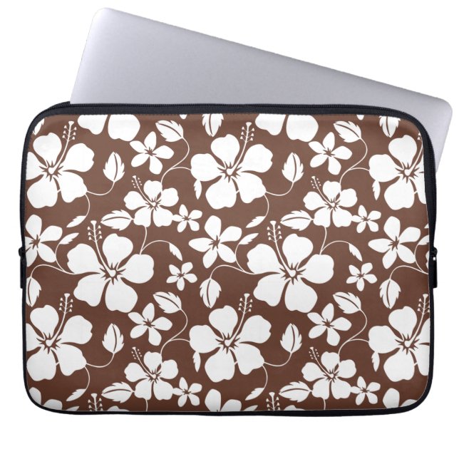 HOUSSE POUR ORDINATEUR PORTABLE HAWAIIAN HULA (HIBISCUS) BROWN (Devant)