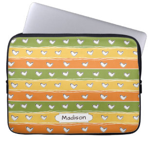 Housse Pour Ordinateur Portable Heart Doodles nom personnalisé manches d'ordinateu