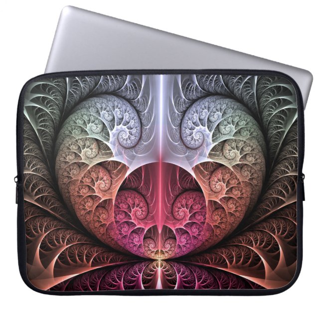 Housse Pour Ordinateur Portable Heartbeat, Abstrait surreal Imaginaire Fractal Art (Devant)