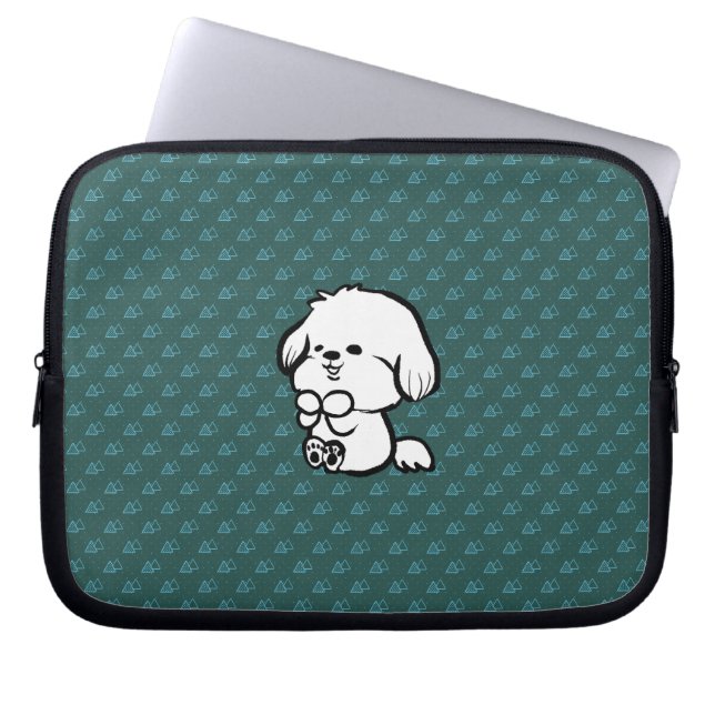 Housse Pour Ordinateur Portable Heureux Chiot (Devant)