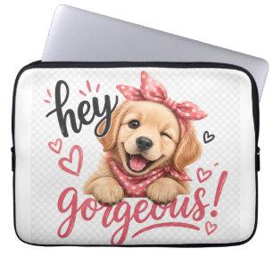 Housse Pour Ordinateur Portable Hey Beau Chien Mignon Design