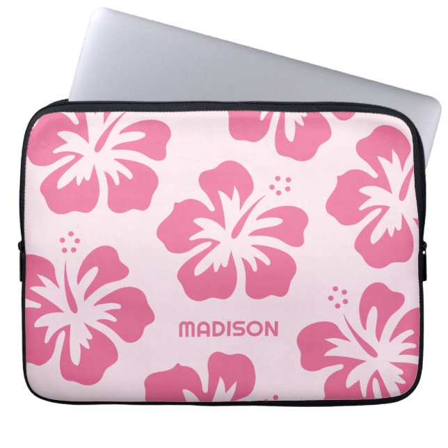 Housse Pour Ordinateur Portable Hibiscus de nom personnalisé (Devant)