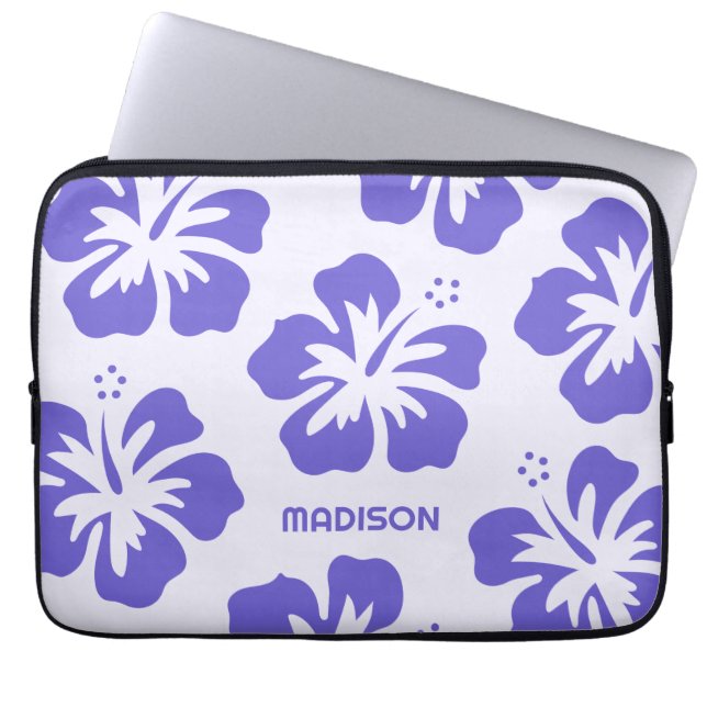 Housse Pour Ordinateur Portable Hibiscus de nom personnalisé (Devant)