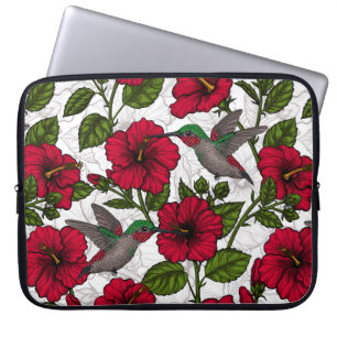 Housse Pour Ordinateur Portable Hibiscus et colibris