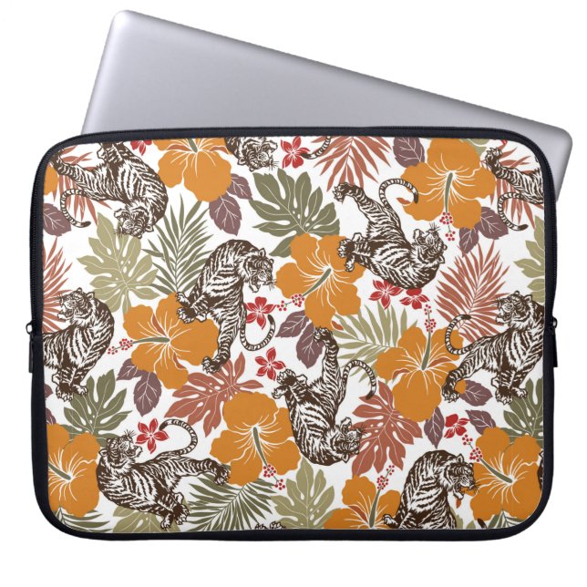 Housse Pour Ordinateur Portable Hibiscus tiger motif (Devant)