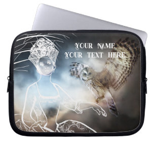 Housse Pour Ordinateur Portable Hibou et Dame
