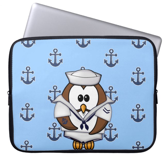 Housse Pour Ordinateur Portable hibou marin (Devant)