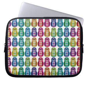 Housse Pour Ordinateur Portable Hiboux mignons de Matryoshka d'arc-en-ciel