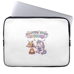 Housse Pour Ordinateur Portable Histoire de feu de camp licorne Licorne charmante 
