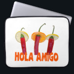Housse Pour Ordinateur Portable Hola Amigo<br><div class="desc">Hola Amigo. Three hot chili peppers,  three amigos in sombreros. Text Hola Amigo. Funny prints,  gifts and shirts for fun and good mood.</div>