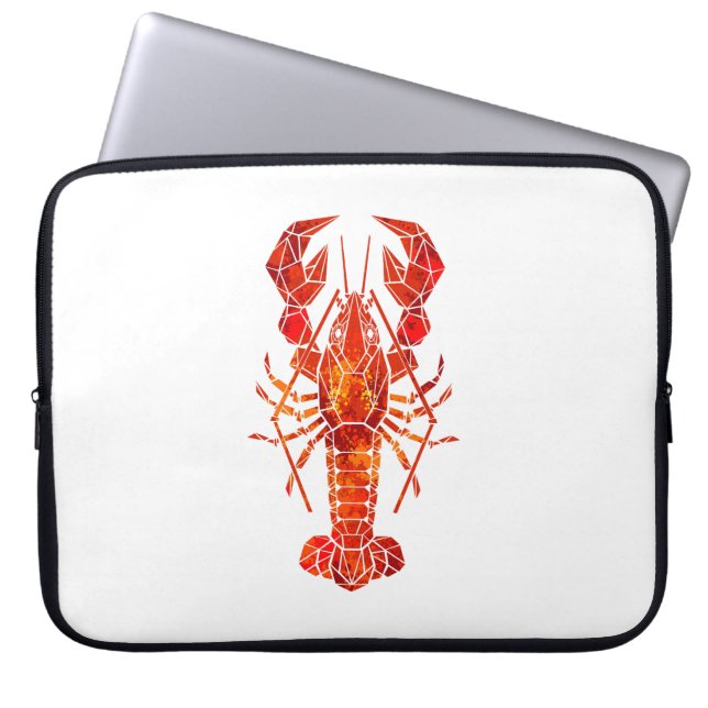 Housse Pour Ordinateur Portable Homard polygonal rouge (Devant)