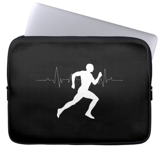 Housse Pour Ordinateur Portable Homme Coureurs Silhouette HeartBeat Line (Devant)