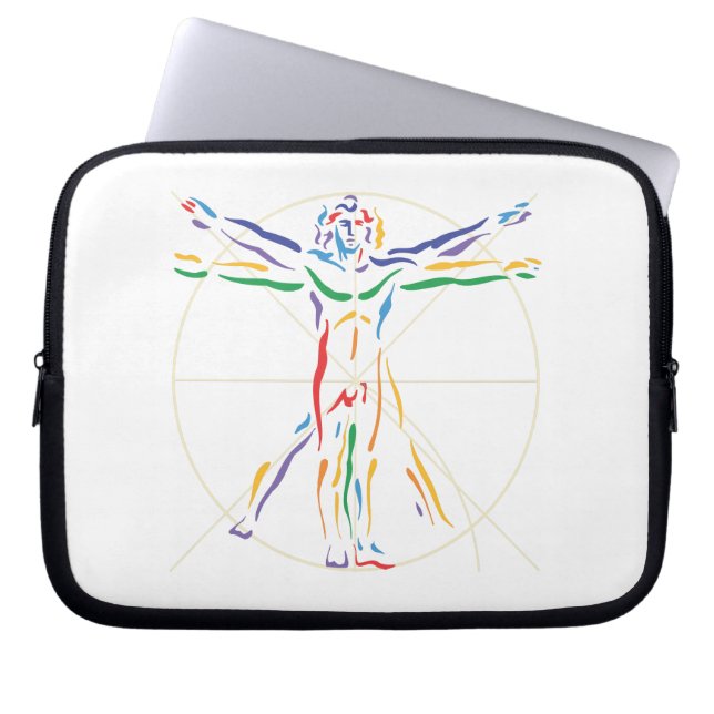 Housse Pour Ordinateur Portable Homme d'anatomie DaVinci en Chakra (Devant)