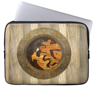 Housse Pour Ordinateur Portable horloge en bois