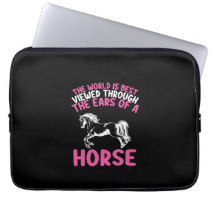 Housse Pour Ordinateur Portable Horse Art The World Is Best Viewed Though